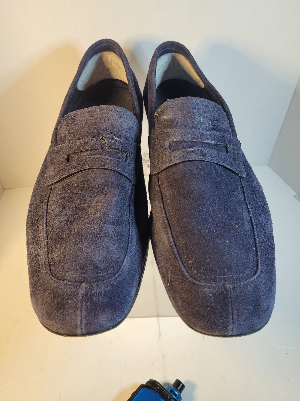 Mens Prada Navy Suede Loafers Made In Italy Size 9 1/2 - Picture 3 of 14
